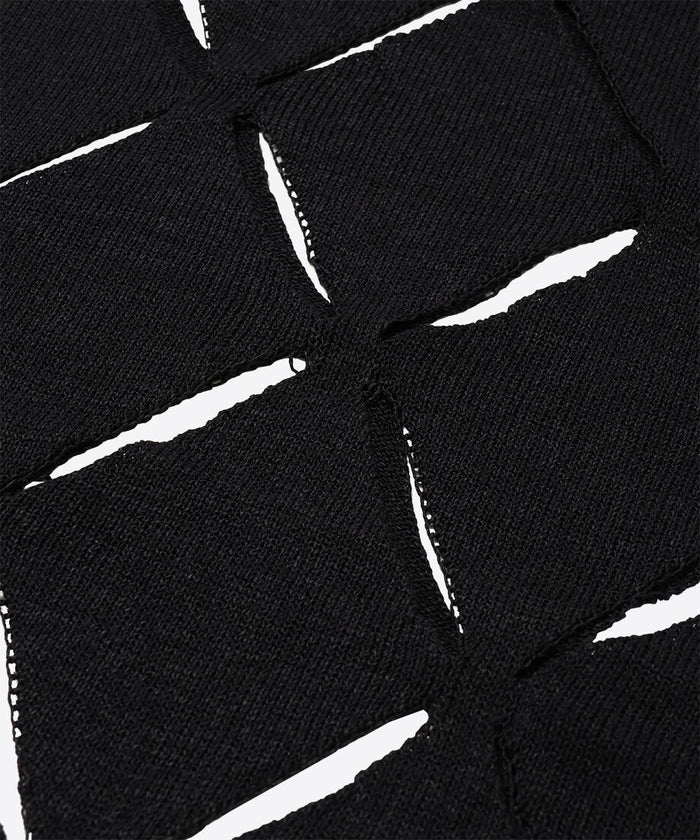 pattern slit knit T-shirt_6