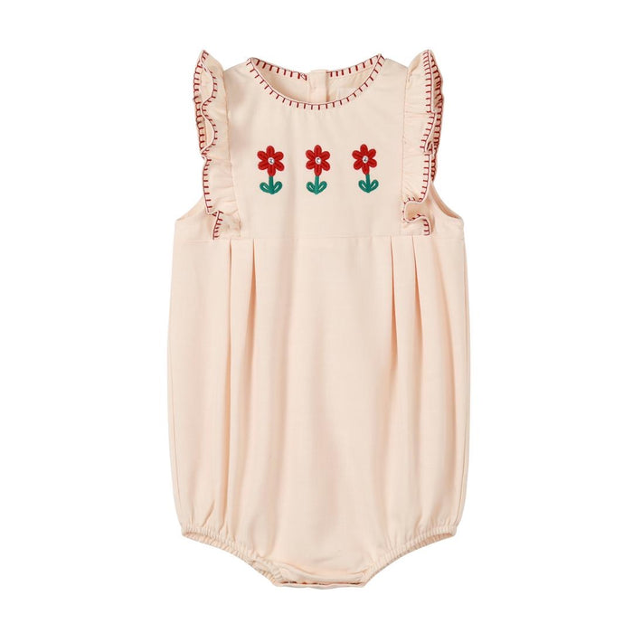 Peach embroidered Romper