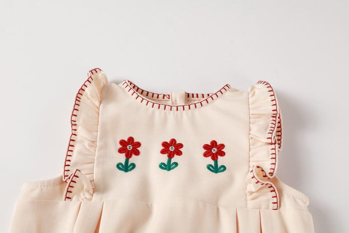 Peach embroidered Romper