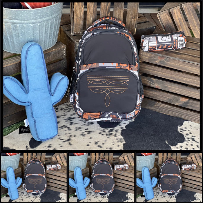 Pencil case - Bootstitch Bill in Rust and Black