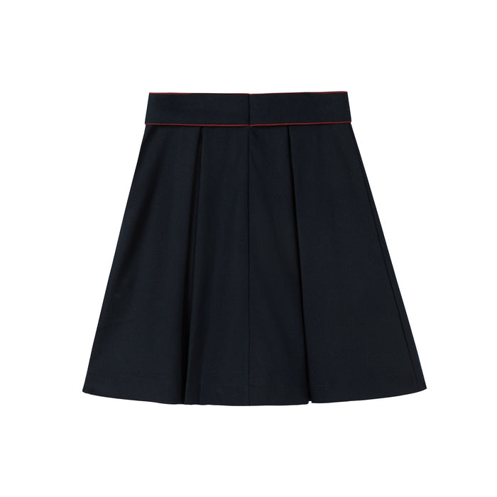 Piped Navy Skirt