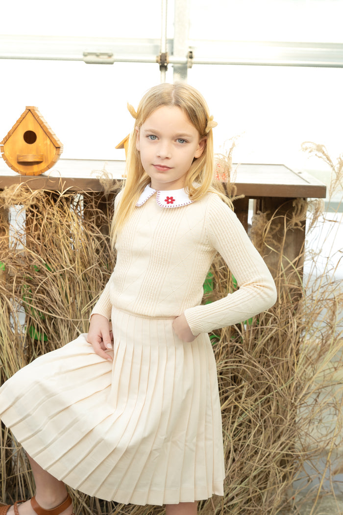Pleated Peach Skirt