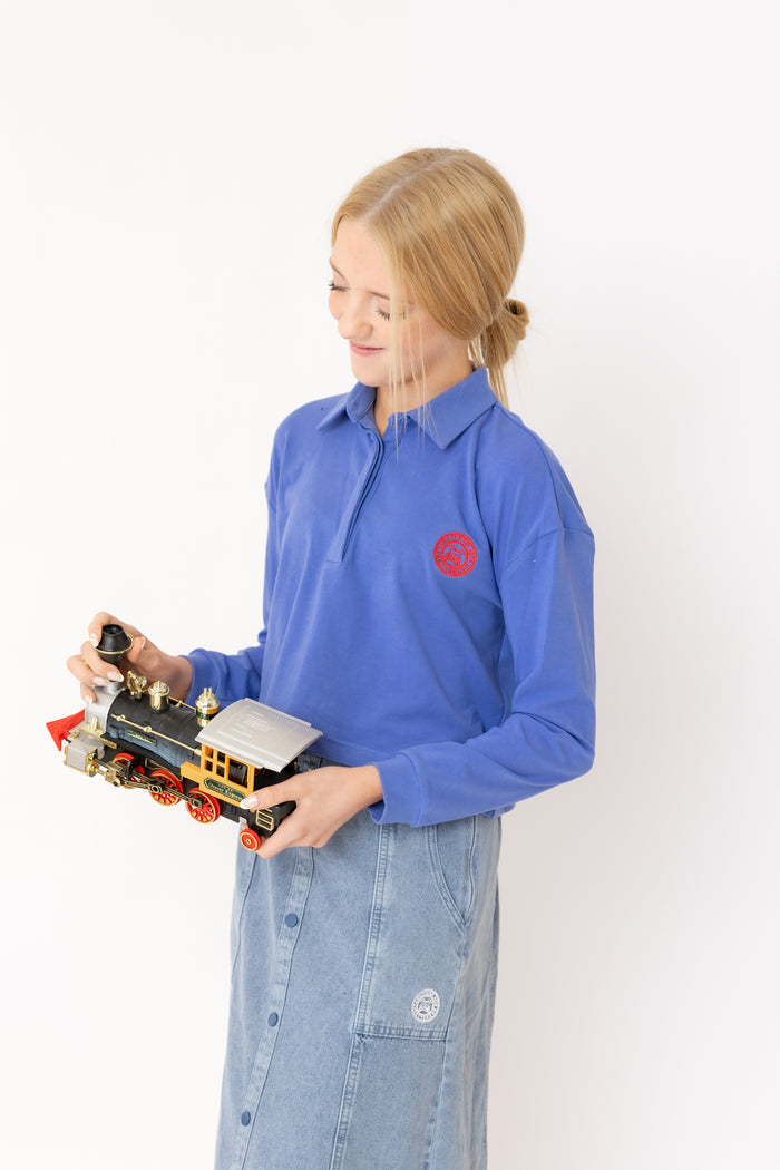 Polo Cropped Tee Blue