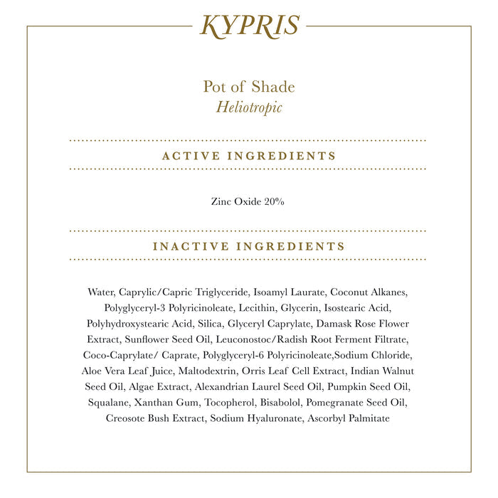 KYPRIS Beauty-Pot of Shade: Heliotropic-Sun Care-KYPRIS_ImageWithIngredients_PotOfShadeHeliotropic_GS5_6-The Detox Market |
