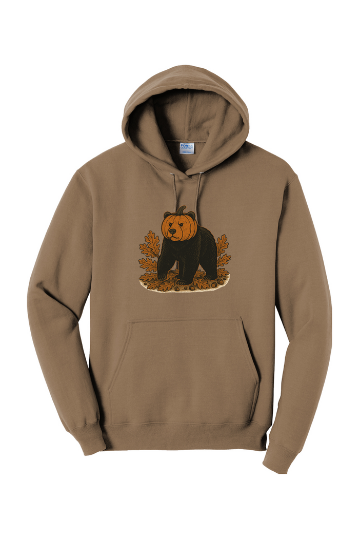 Pumpkin Headed Bruin Fleece Pullover Hooded Sweatshirt