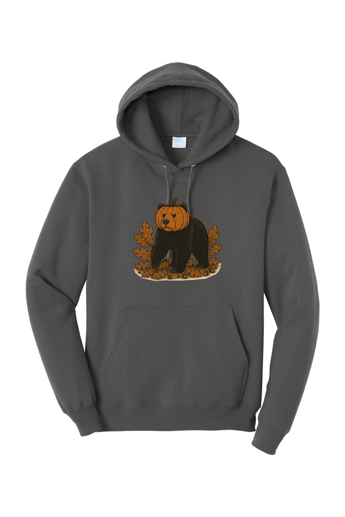 Pumpkin Headed Bruin Fleece Pullover Hooded Sweatshirt
