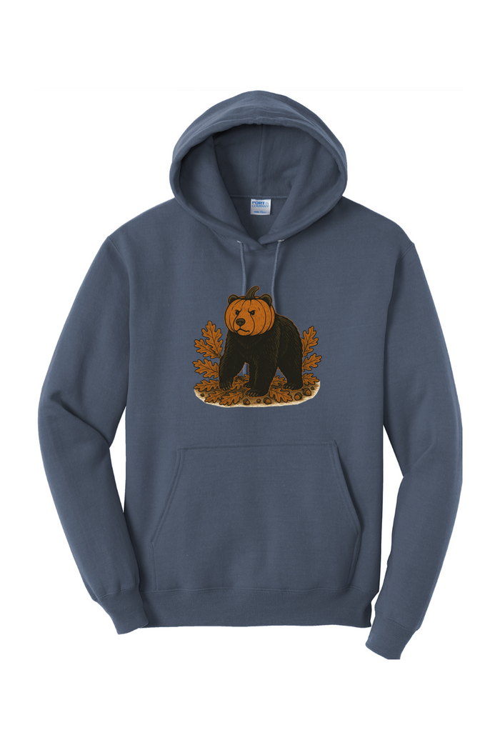 Pumpkin Headed Bruin Fleece Pullover Hooded Sweatshirt