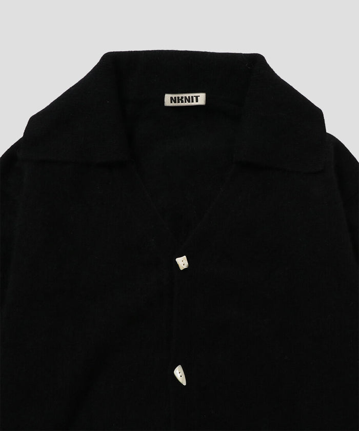 raccoon mix collar KNIT cardigan short_4