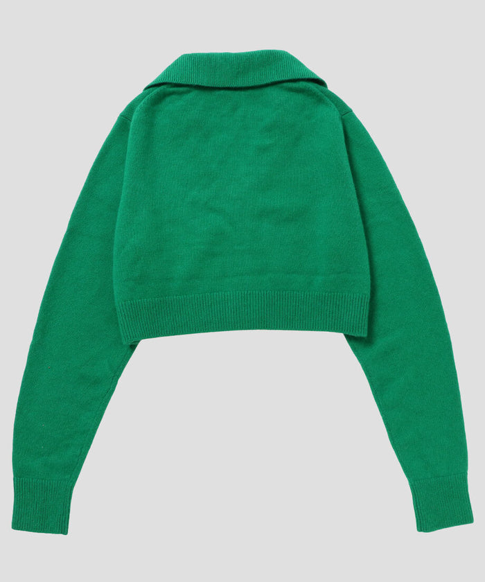 raccoon mix collar KNIT cardigan short_5