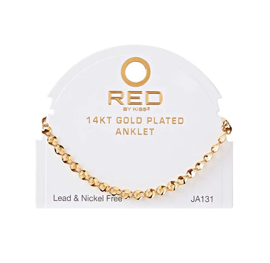 Red by Kiss 14kt Gold Plated Anklet KY Anchor 4mm JA131