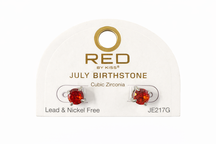 Red by Kiss Cubic Zirconia Birthstone Earrings July JE217G
