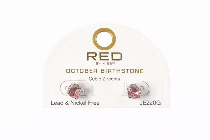 Red by Kiss Cubic Zirconia Birthstone Earrings October JE220G