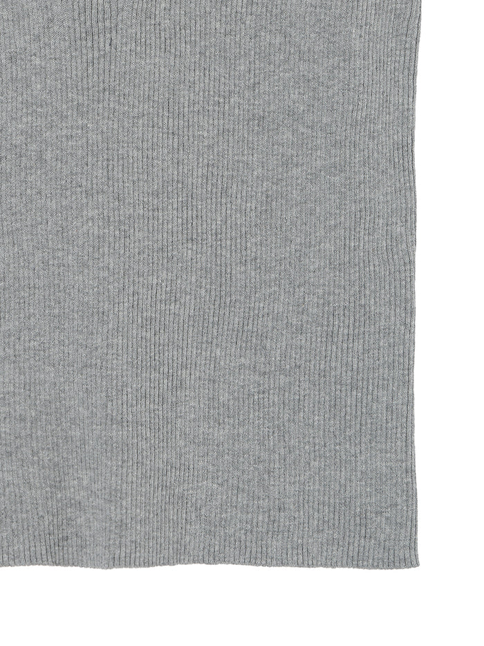 rib  henry neck KNIT  tank top