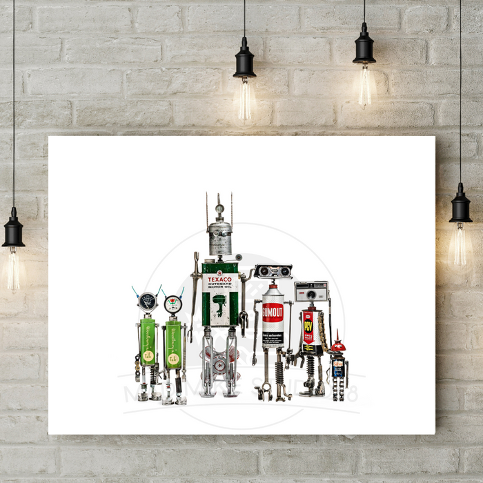 Robot Portrait Art Print - Family Portrait