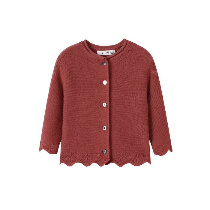 Rust Scallop Cardigan