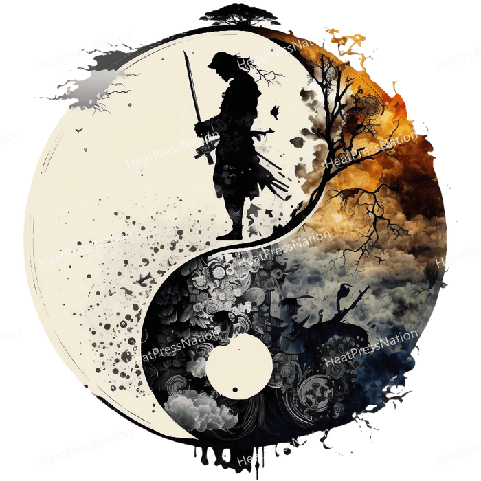 Samurai Ying Yang Design - HeatPressNation