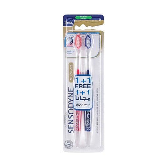 Sensodyne Multi Care Medium Toothbrush (1+1 Free) - 2pcs, Manual Toothbrushes