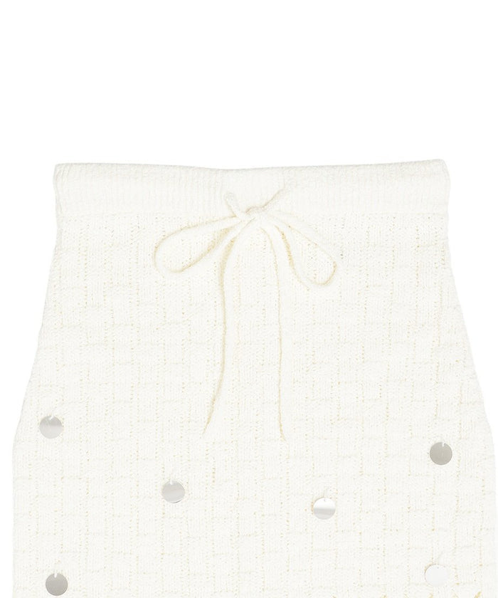 sequins bouclé KNIT long skirt_5