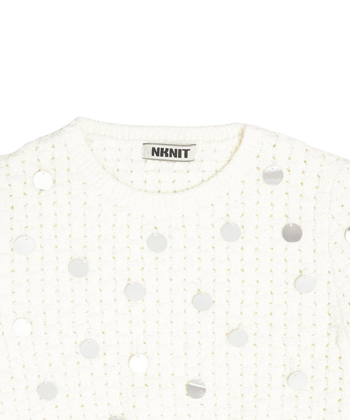 sequins bouclé KNIT mini tops_5