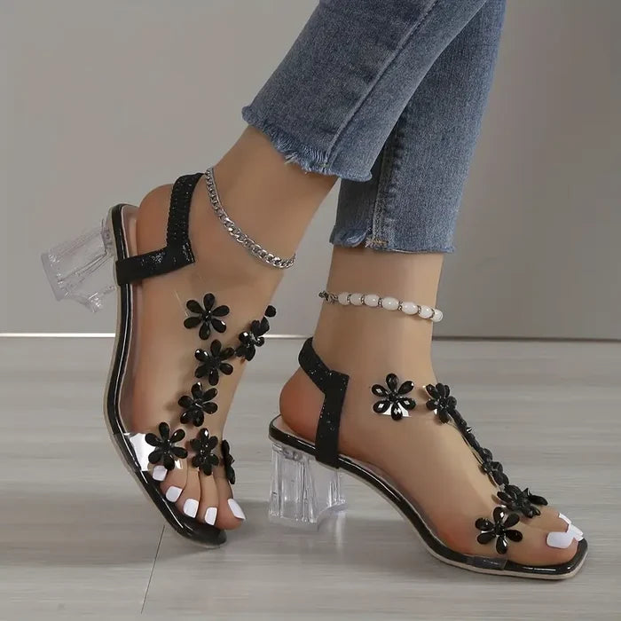 Serene | Women's Rhinestone Block Heel Sandals