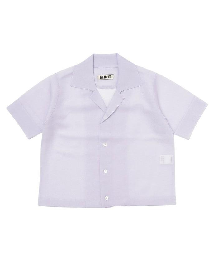 sheer KNIT open collar shirt_6