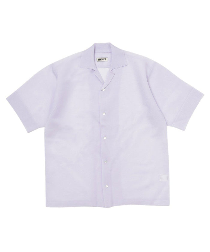 sheer KNIT open collar shirt_7