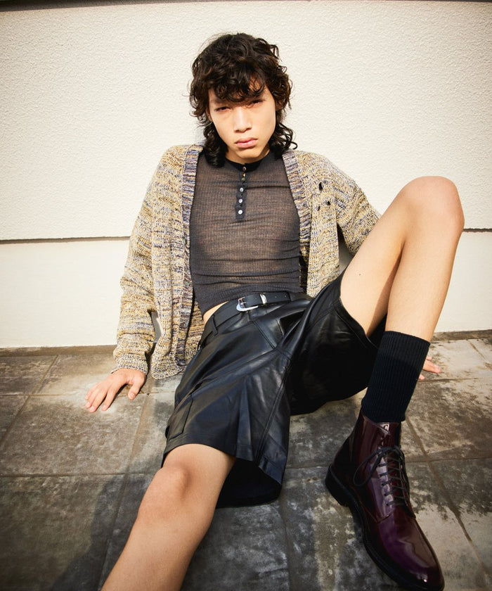 sheer wool henley neck KNIT_3