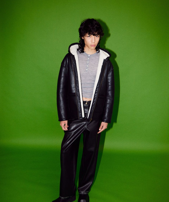 sheer wool henley neck KNIT_5