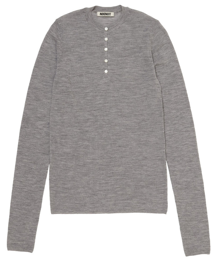 sheer wool henley neck KNIT_6
