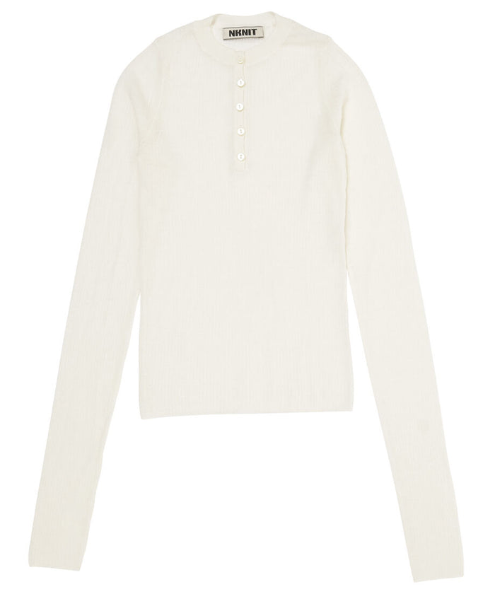 sheer wool henley neck KNIT_7