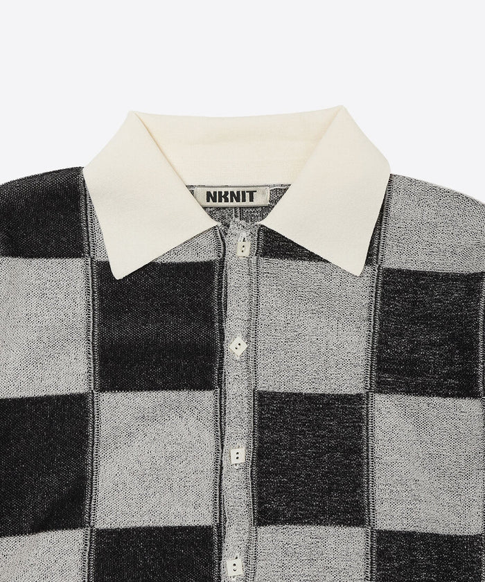 short check pattern knit shirt_8