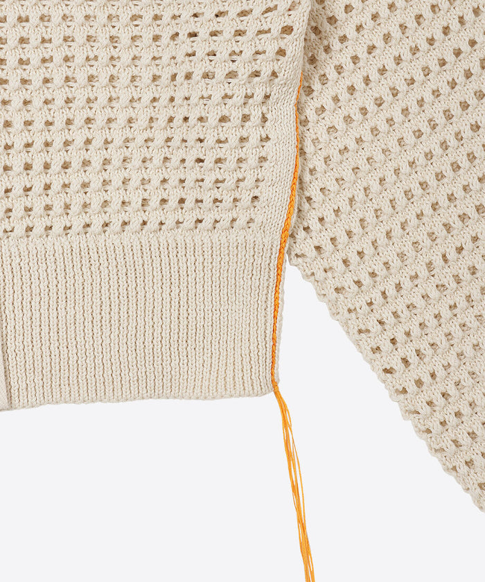short mesh knit zip foodie_6