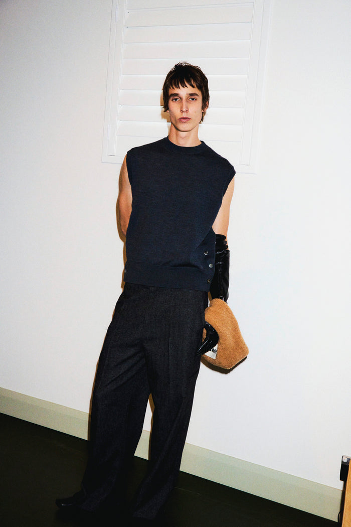 side open KNIT vest