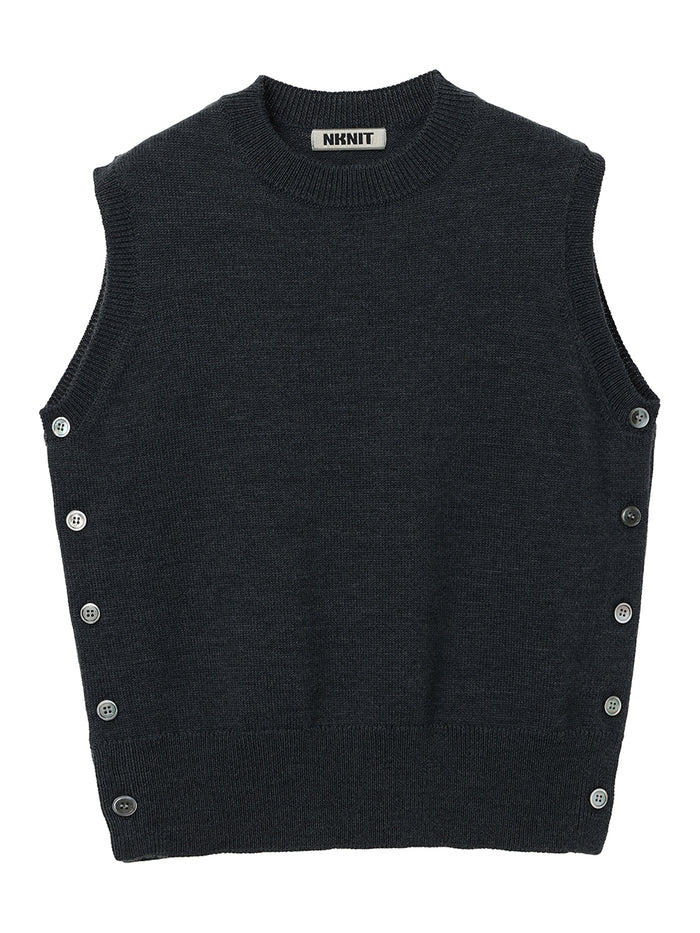 side open KNIT vest