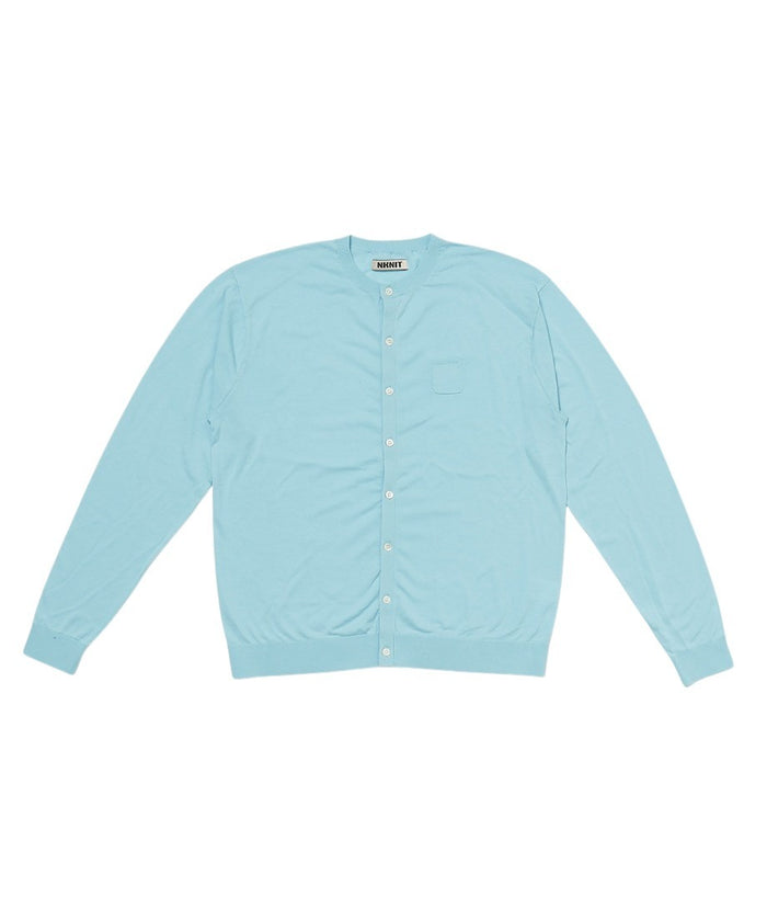 silk cotton crew neck KNIT cardigan_5