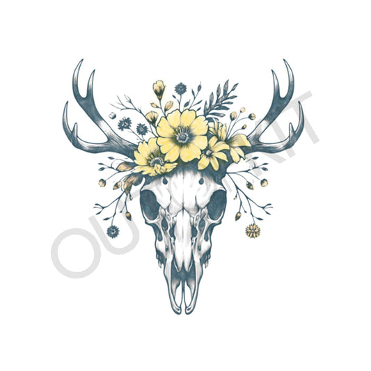 Skull and Flowers Tattoo