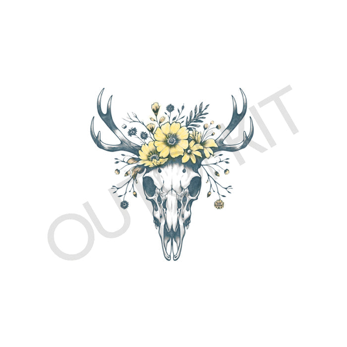 Skull and Flowers Tattoo