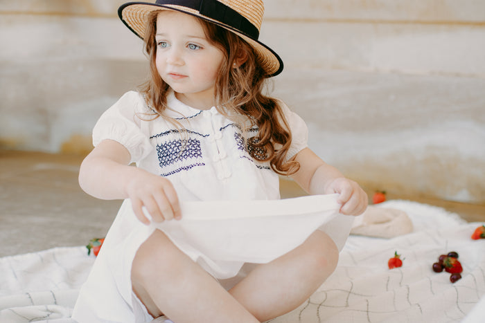Smocked Blue Dress