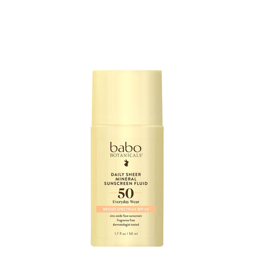 Babo Botanicals-SPF50 Daily Sheer Fluid Mineral Sunscreen-Sun Care-8061-front-The Detox Market |