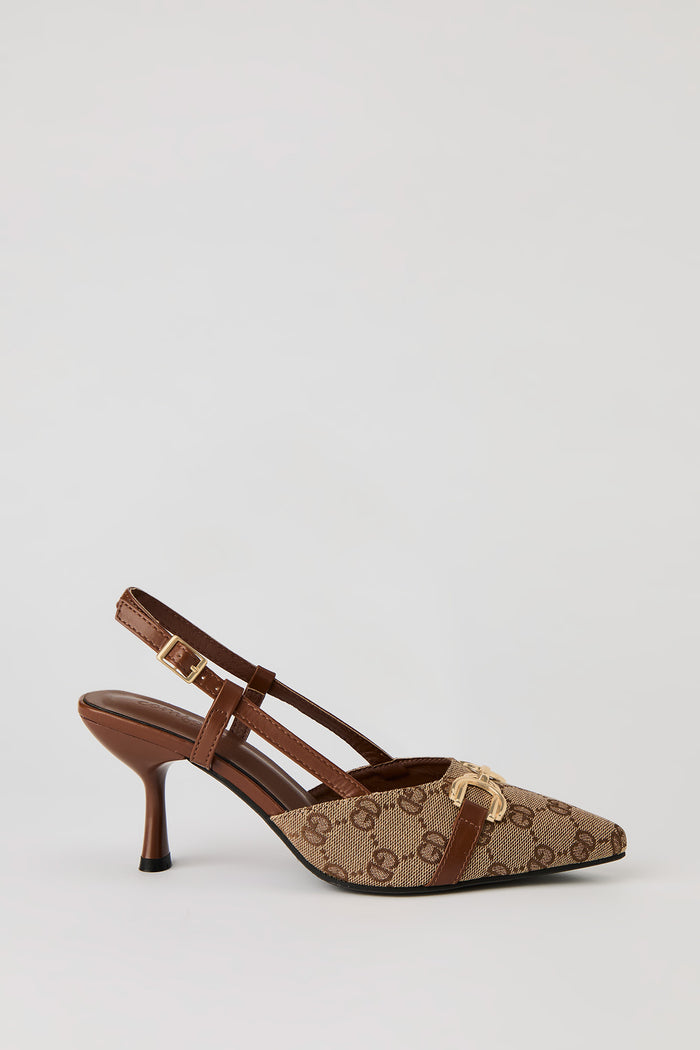 Status Print Pointy Kitten Heel