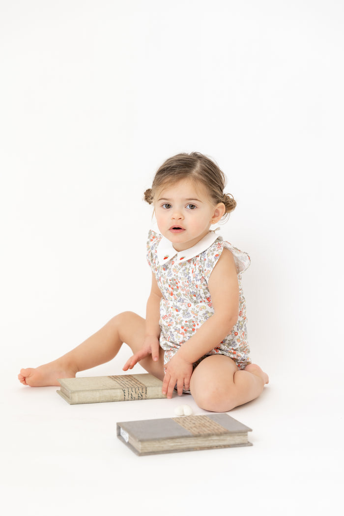 Strawberry Embroidered Romper