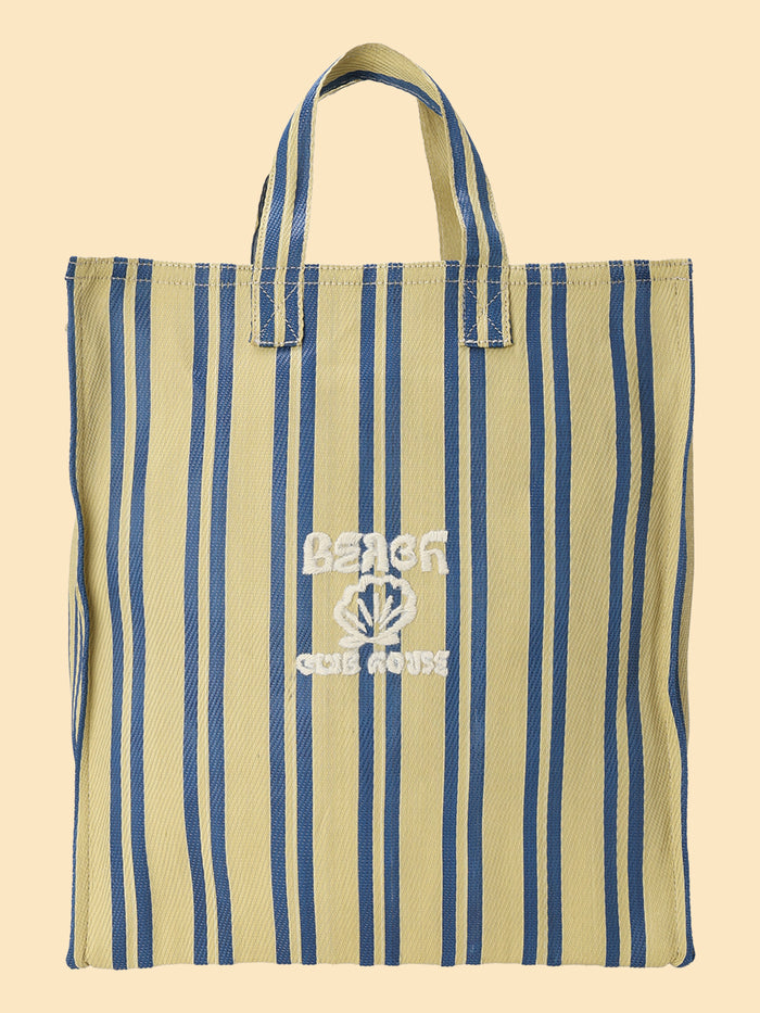 striped beach bag