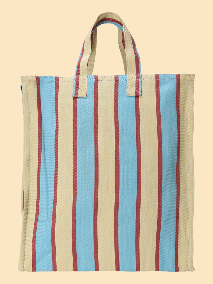 striped beach bag