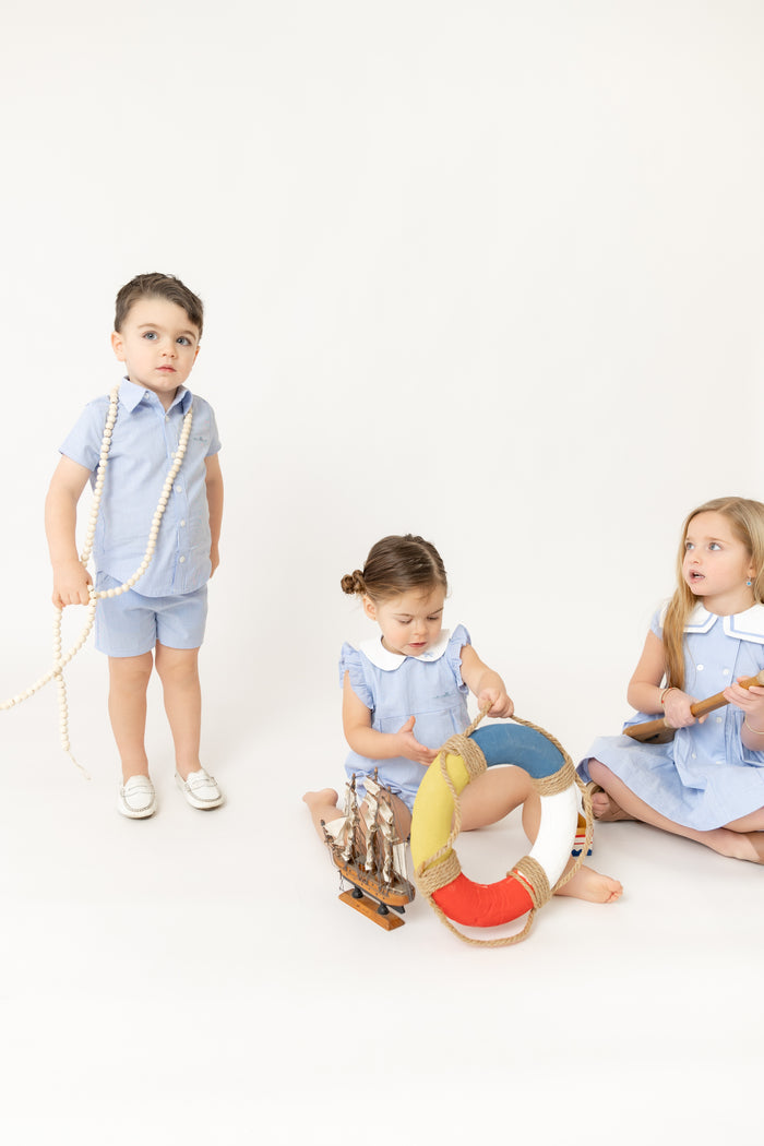 Striped Boy Shirt light Blue