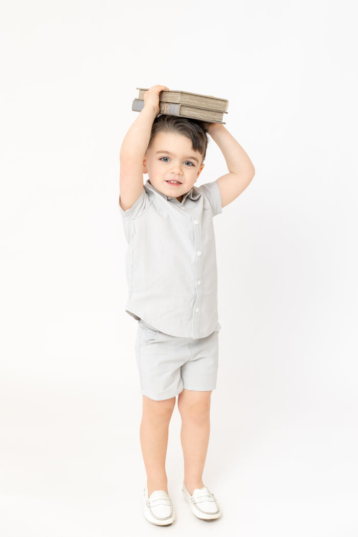 Striped Boy Shorts Sage