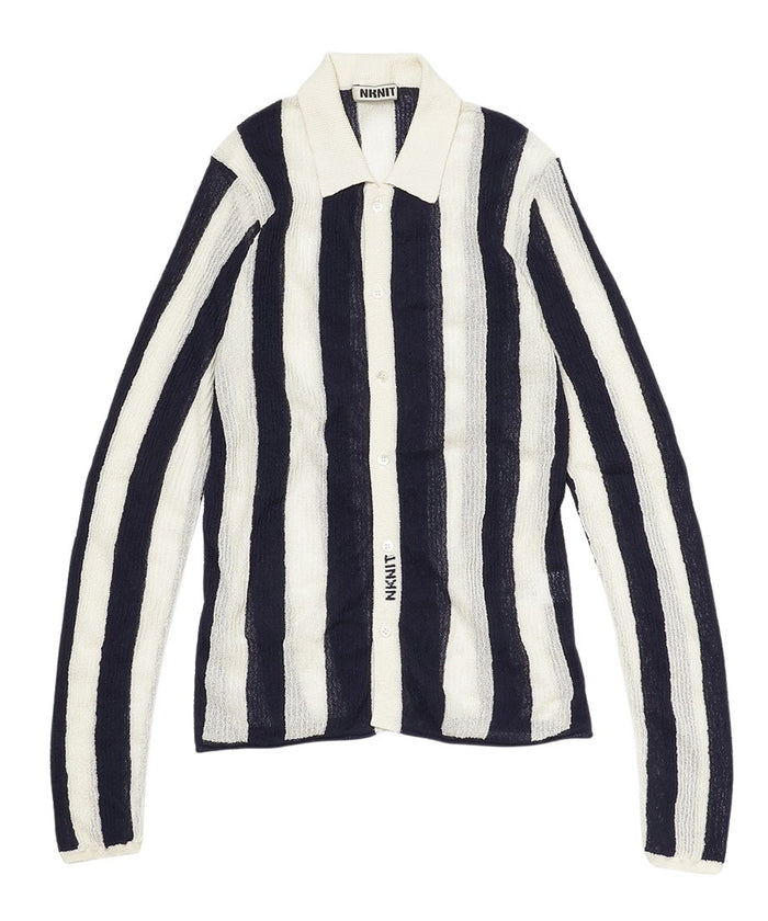 striped pattern KNIT shirts_5