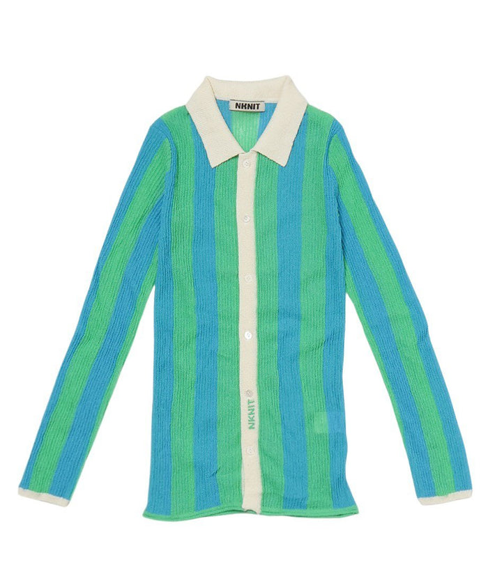 striped pattern KNIT shirts_7