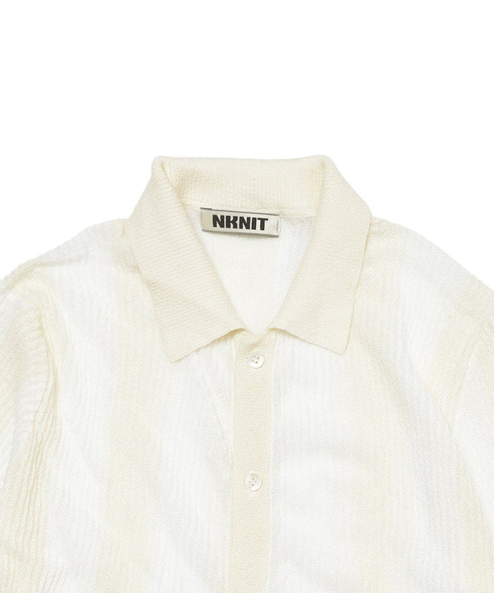 striped pattern KNIT shirts_8
