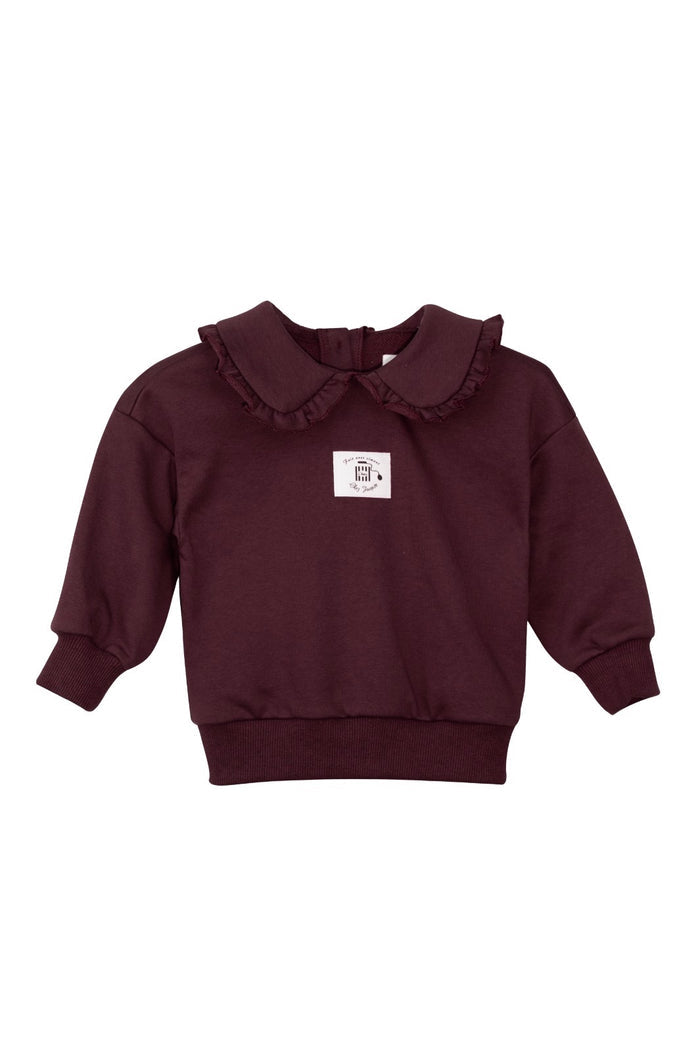 Sweatshirt with Label Plum