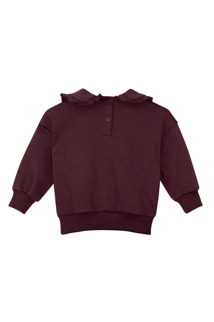 Sweatshirt with Label Plum